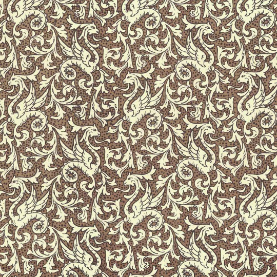 Brown Griffin Dragon Print Italian Paper ~ Carta Varese Italy